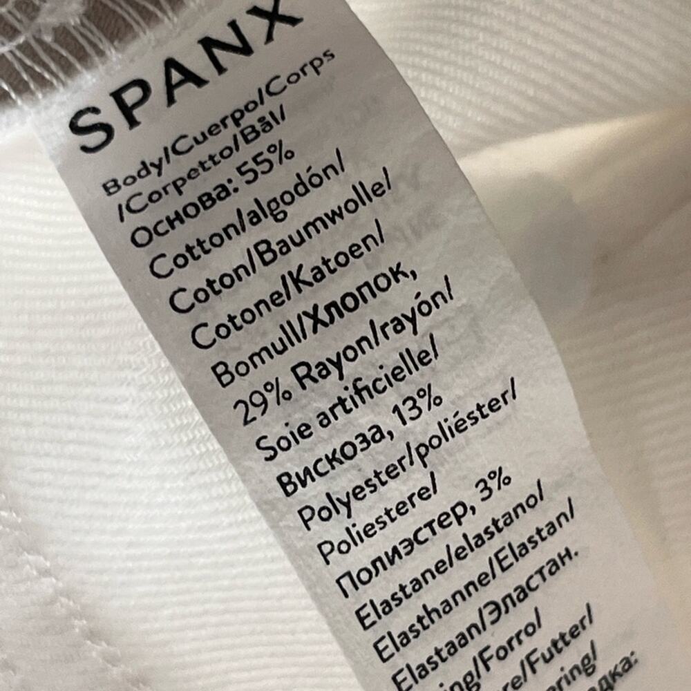 Spanx stretch twill wide leg pants white large tall NEW - Picture 11 of 12